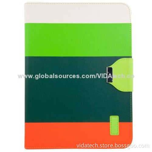 Strip Color with Credit Card Slot and Holder Leather Case for Samsung Galaxy Tab3 P5200